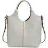 Tod's Small Ebr Top Handle Leather Tote In Cromo Chiaro