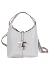 Tod's Small Handbag With Metallic Clasp And Adjustable Strap In Gray