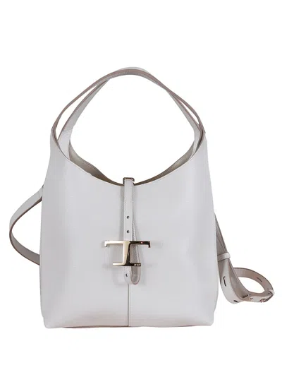 Tod's Small Handbag With Metallic Clasp And Adjustable Strap In Gray