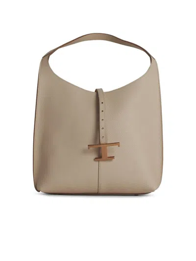 Tod's Small Ivory Leather Bag In Beige