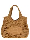 Tod's Mini Crochet Top-handle Bag In Beige