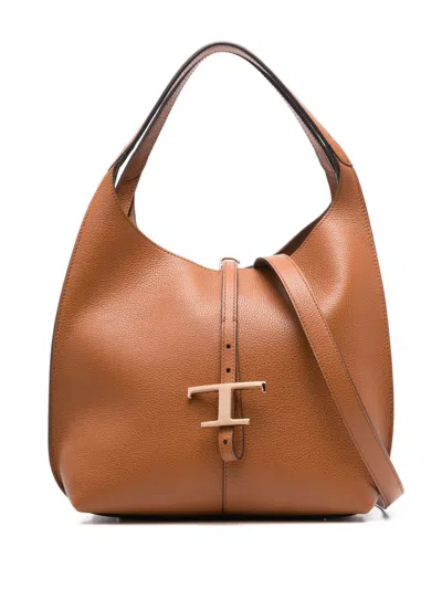 Tod's Small T Timeless Grained Leather Shoulder Bag