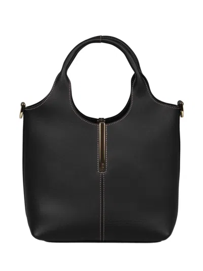Tod's Smooth Calf Leather Shoulder Bag With Engraved Logo