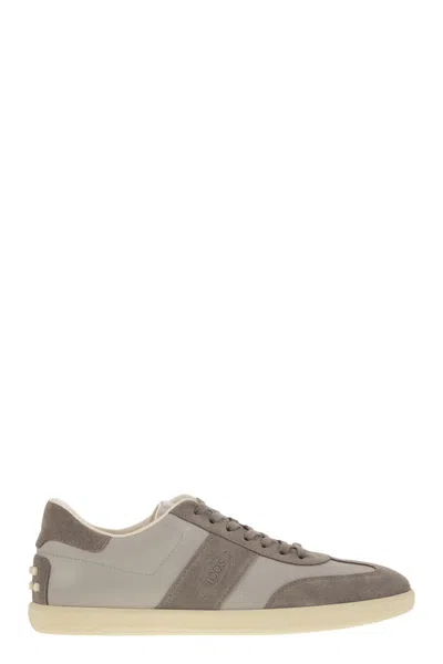 TOD'S TOD'S SMOOTH LEATHER AND SUEDE TABS SNEAKERS