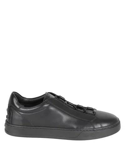 Tod's Smooth Leather Sneakers With Design In Black