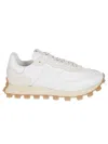 Tod's Smooth Leather Sneakers With Suede Accents In White