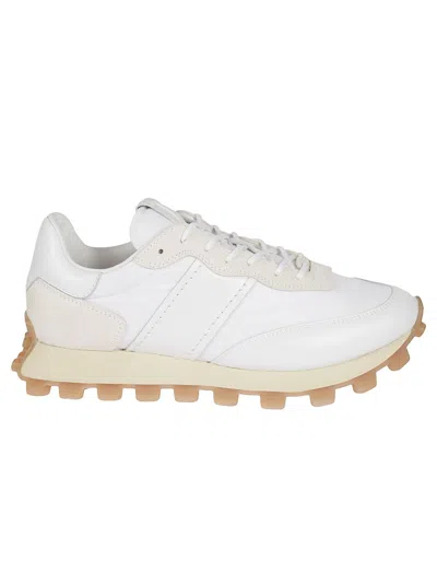 Tod's Smooth Leather Sneakers With Suede Accents In White