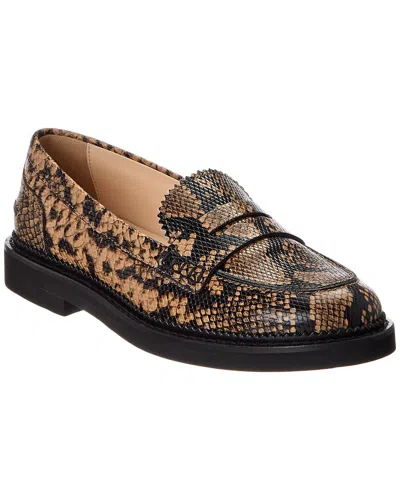 Tod's Snake-embossed Leather Loafer In Brown