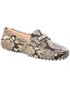 Tod's Snake-embossed Leather Loafer In White