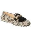 Tod's Snake-embossed Leather Loafer In White