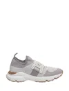 Tod's Womens White Sport Run 54c Calzino Logo-embellished Mesh Low-top Trainers In Grey