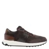 Tod's Suede And Leather Sneakers With Perforated Detailing In Brown