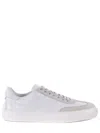 Tod's Leather Sneakers With Suede Details In Bianco