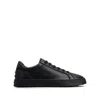 Tod's Rubber Sole Round Toe Low-top Sneakers In Black