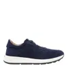 Tod's Red Dot Sneakers In Pashmy Suede In Blue