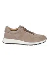 Tod's Round Toe Suede Finish Rubber Sole Sneakers In Brown