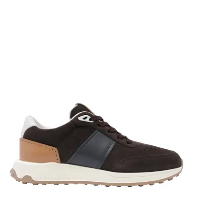 Tod's Brown Leather Sneakers In Braun