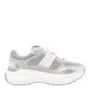 Tod's Sneakers In Fabric And Metallic Leather In Gray