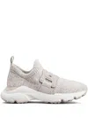 Tod's Knitted Sock Sneakers With Front Logo In Gray