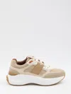 Tod's Sneakers In Fabric And Suede Leather In Neutral