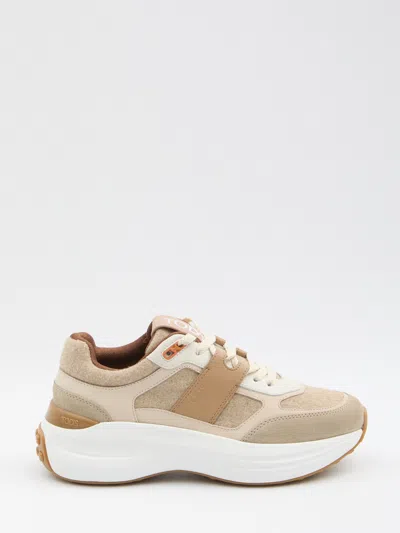 TOD'S TOD'S SNEAKERS IN FABRIC AND SUEDE LEATHER