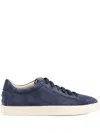 Tod's Suede Sneakers Round Toe Rubber Sole In Blue