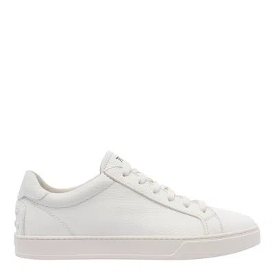 Tod's Hammered Leather Trainers In White