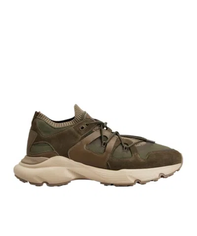 Tod's Sneakers In Leather And Technical Fabric In Brown