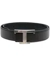 Tod's Sophisticated Black Calf Leather Belt In Black