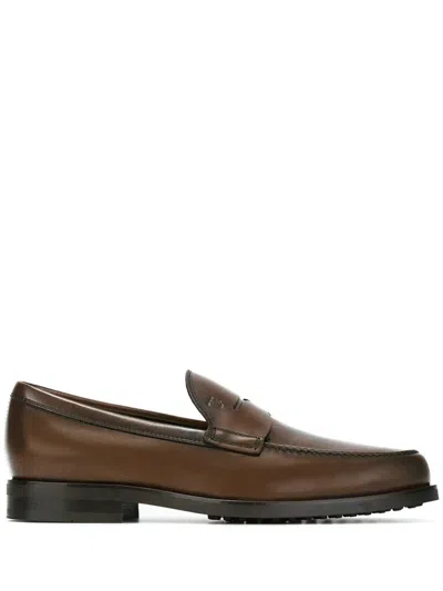 Tod's Special Loafer Shoes In Brown