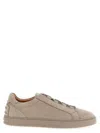 Tod's Round Toe Low-top Rubber Sole Sneakers In Gray