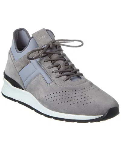 Tod's Sportivo Suede & Neoprene Sneaker In Grey
