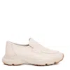 Tod's Sporty Calf Leather Moccasin Sneakers In White