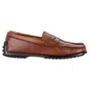 Tod's Square-toe Penny Loafers In Brown Leather In Brown