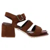 Tod's Strappy Block-heeled Sandals In Brown Suede In Brown