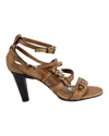 Tod's Strappy High Heel Sandals In Tan Leather In Brown
