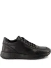 Tod's Streamlined Black Leather Sneakers With Padded Collar In Black
