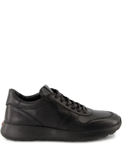 Tod's Streamlined Black Leather Sneakers With Padded Collar