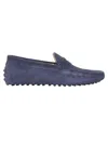 Tod's Streamlined Leather Moccasin Loafers With Pebble Outsole In Blue