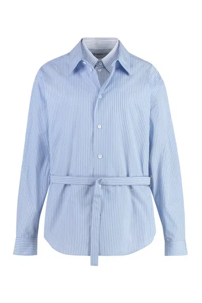 Tod's Double-collar Poplin Shirt In Blue