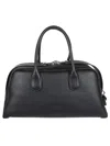 Tod's Structured Black Leather Shoulder Bag With Polished Finish In Black