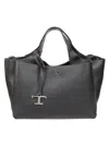 Tod's Structured Leather Handbag In Gray