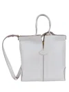 Tod's Structured Leather Shoulder Bag In White