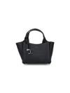 Tod's Structured Pebbled Leather Shoulder Bag With Dual Handles In Black