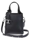 Tod's Structured Pebbled Leather Shoulder Bag With Dual Handles In Black