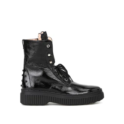 Tod's Studded Combat Boots In Black