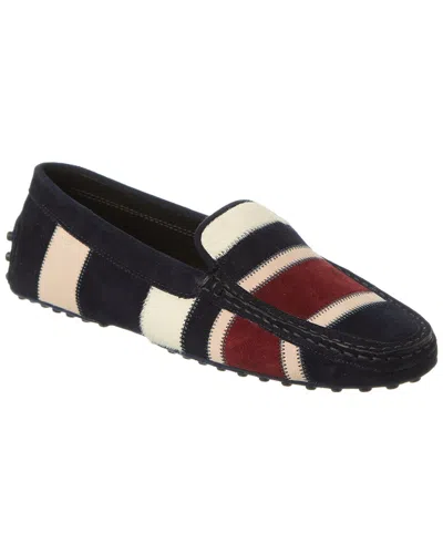 Tod's Suede & Haircalf Loafer In Blue
