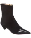 Tod's Suede & Leather Bootie In Black