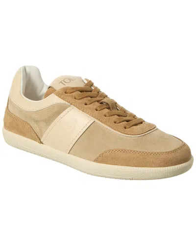 Tod's Suede & Leather Sneaker In Brown