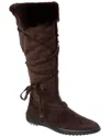 Tod's Suede & Shearling Boot In Brown
